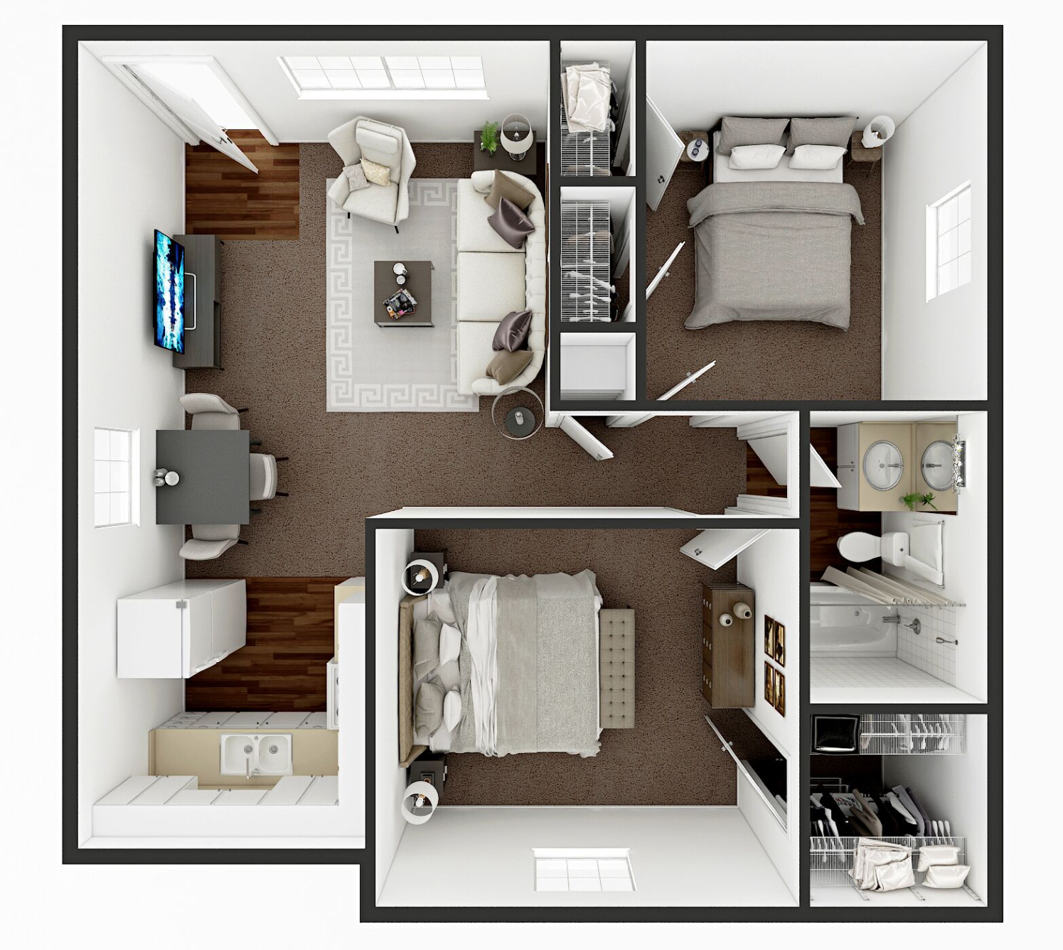 two bedroom one bath at Victoria Square Apartment Homes in Lawton Oklahoma
